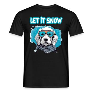 Hund mit Skibrille Schnee Schneefall für eine - Männer T-Shirt - Schwarz - Vorne - AI Model Male 178 light (178cm)
