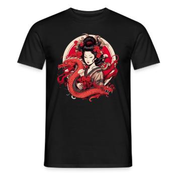 Japan Tradition Japanisch Kultur Frau - Männer T-Shirt - Schwarz - Vorne - AI Model Male 178 light (178cm)