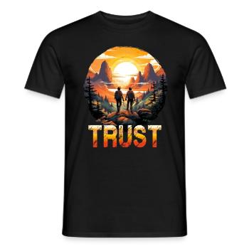 Vertrauen Trust Wandern Wanderung Natur Wildnis - Männer T-Shirt - Schwarz - Vorne - AI Model Male 178 light (178cm)