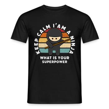 Funny Ninja Outfit - Idée cadeau cool - T-shirt homme - noir - Devant - AI Model Male 178 light (178cm)