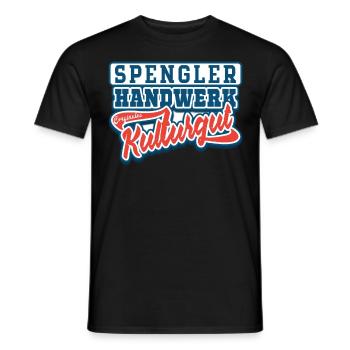 Spengler Handwerker Outfit und Zubehör - Männer T-Shirt - Schwarz - Vorne - AI Model Male 178 light (178cm)