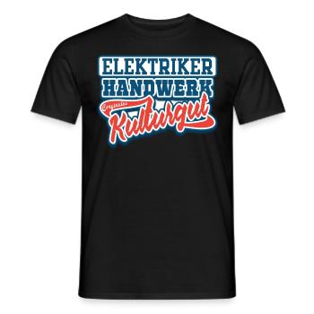 Elektriker Handwerker Outfit und Zubehör - Männer T-Shirt - Schwarz - Vorne - AI Model Male 178 light (178cm)