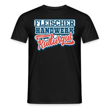Fleischer Handwerker Outfit und Zubehör - Männer T-Shirt - Schwarz - Vorne - AI Model Male 178 light (178cm)