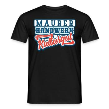 Maurer Handwerker Outfit und Zubehör - Männer T-Shirt - Schwarz - Vorne - AI Model Male 178 light (178cm)