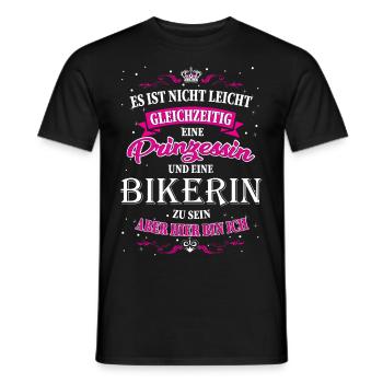 Nicht einfach eine Bikerin und Prinzessin zu sein - Männer T-Shirt - Schwarz - Vorne - AI Model Male 178 light (178cm)