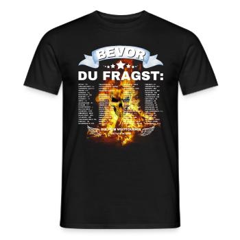 Bevor Du Fragst Nein Totenkopf International Nein - Männer T-Shirt - Schwarz - Vorne - AI Model Male 178 light (178cm)