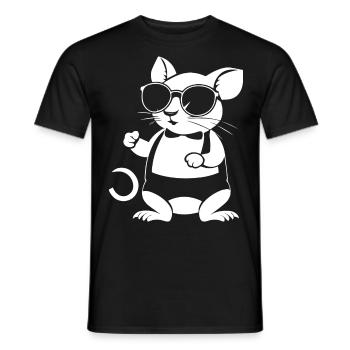 Funny Pet Rat with Sunglasses Fancy Rats - Men's T-Shirt - black - Front - AI Model Male 178 light (178cm)