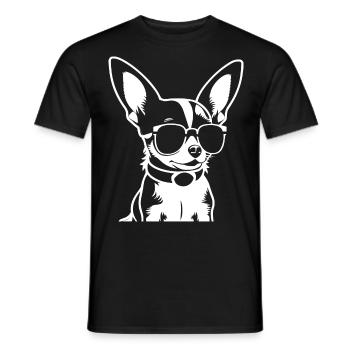 Lustiger Chihuahua mit Sonnenbrille Chihuahuas - Männer T-Shirt - Schwarz - Vorne - AI Model Male 178 light (178cm)