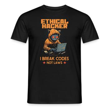 Ethical Hacking Analyst Ethical Cyber Security - Men's T-Shirt - black - Front - AI Model Male 178 light (178cm)