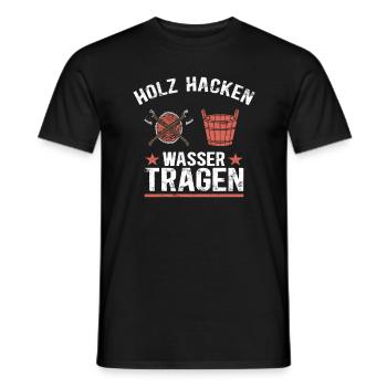 Holz hacken - Wasser tragen. Zen Buddhismus Spruch - Männer T-Shirt - Schwarz - Vorne - AI Model Male 178 light (178cm)