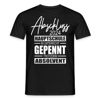 Abschluss 2024 Hauptschule - Männer T-Shirt - Schwarz - Vorne - AI Model Male 178 light (178cm)