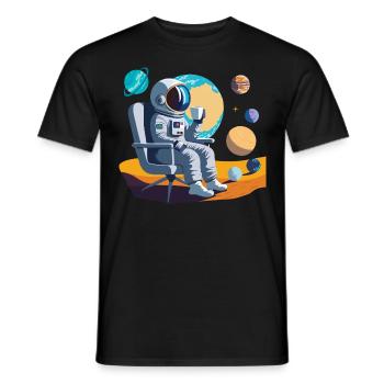 Pause-café interstellaire - T-shirt homme - noir - Devant - AI Model Male 178 light (178cm)