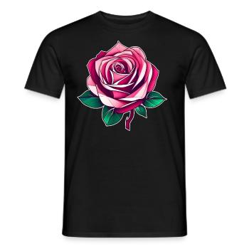 Pink Rose III - T-shirt homme - noir - Devant - AI Model Male 178 light (178cm)