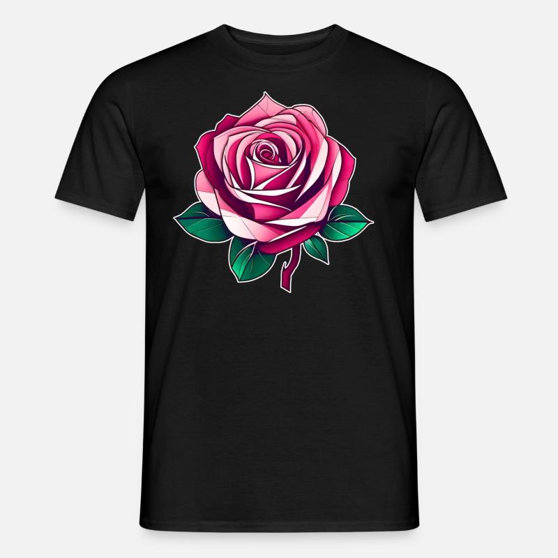 Rosa Rose III - Männer T-Shirt - Schwarz