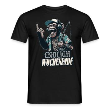 Salmon Me Cod Perch Fishing Saying Funny - Men's T-Shirt - black - Front - AI Model Male 178 light (178cm)