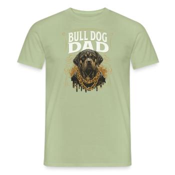 Bulldog Dad Bulldog Father - Men's T-Shirt - sage - Front - AI Model Male 178 light (178cm)