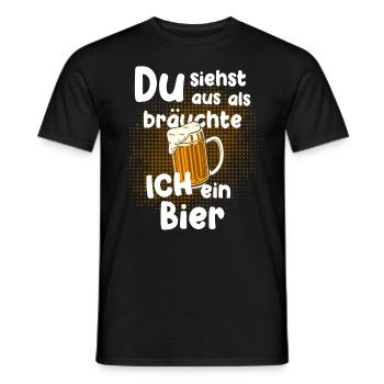 Du siehst aus als bräuchte ich ein Bier - Männer T-Shirt - Schwarz - Vorne - AI Model Male 178 light (178cm)
