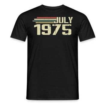 Geburtstag Juli 1975 Jahr 1975 Juli Jahrgang 1975 - Männer T-Shirt - Schwarz - Vorne - AI Model Male 178 light (178cm)