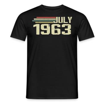 Birthday July 1963 Year 1963 July Year 1963 - Men's T-Shirt - black - Front - AI Model Male 178 light (178cm)