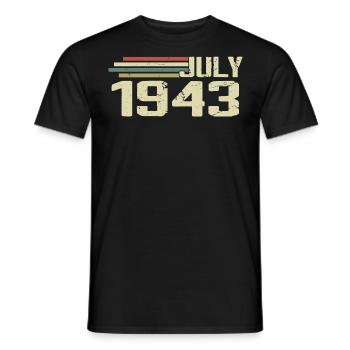 Geburtstag Juli 1943 Jahr 1943 Juli Jahrgang 1943 - Männer T-Shirt - Schwarz - Vorne - AI Model Male 178 light (178cm)