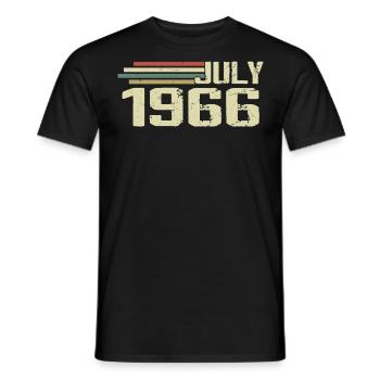 Birthday July 1966 Year 1966 July Year 1966 - Men's T-Shirt - black - Front - AI Model Male 178 light (178cm)