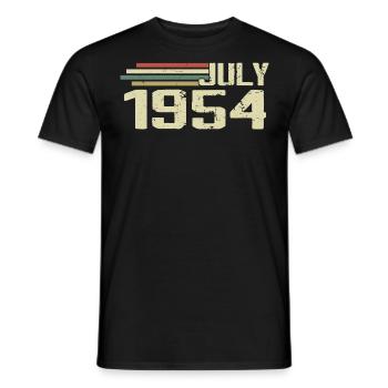 Birthday July 1954 Year 1954 July Year 1954 - Men's T-Shirt - black - Front - AI Model Male 178 light (178cm)