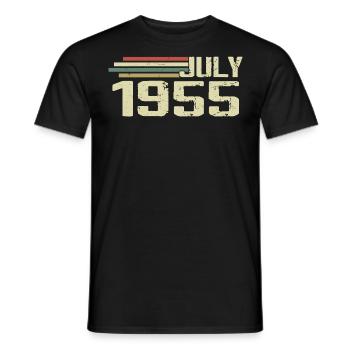 Anniversaire juillet 1955 Année 1955 juillet Né en 1955 - T-shirt homme - noir - Devant - AI Model Male 178 light (178cm)