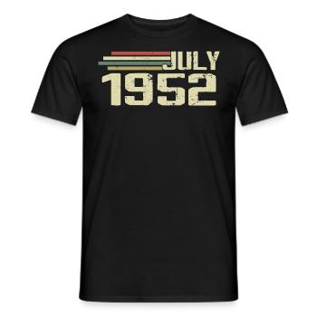 Birthday July 1952 Year 1952 July Year 1952 - Men's T-Shirt - black - Front - AI Model Male 178 light (178cm)
