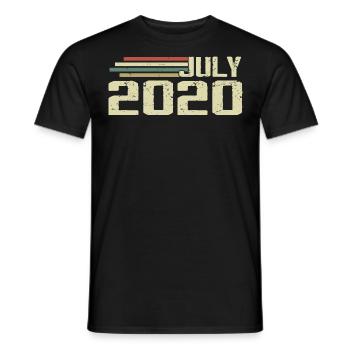 Anniversaire juillet 2020 Année 2020 juillet Né en 2020 - T-shirt homme - noir - Devant - AI Model Male 178 light (178cm)