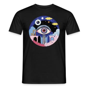 Psychedelic Eye - Men's T-Shirt - black - Front - AI Model Male 178 light (178cm)
