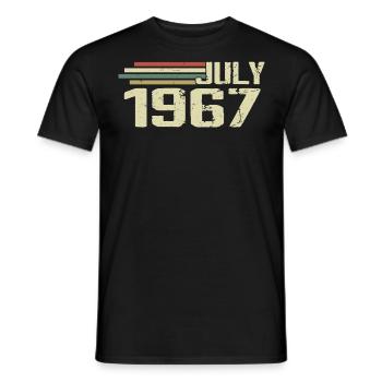 Birthday July 1967 Year 1967 July Vintage 1967 - Men's T-Shirt - black - Front - AI Model Male 178 light (178cm)