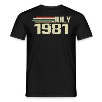 Geburtstag Juli 1981 Jahr 1981 Juli Jahrgang 1981 - Männer T-Shirt - Schwarz - Vorne - AI Model Male 178 light (178cm)