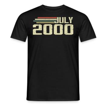 Geburtstag Juli 2000 Jahr 2000 Juli Jahrgang 2000 - Männer T-Shirt - Schwarz - Vorne - AI Model Male 178 light (178cm)