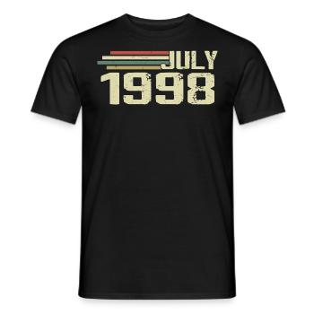 Geburtstag Juli 1998 Jahr 1998 Juli Jahrgang 1998 - Männer T-Shirt - Schwarz - Vorne - AI Model Male 178 light (178cm)