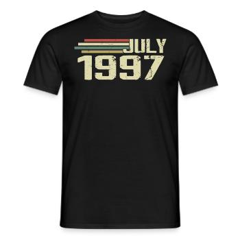 Birthday July 1997 Year 1997 July Vintage 1997 - Men's T-Shirt - black - Front - AI Model Male 178 light (178cm)