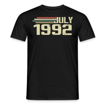 Geburtstag Juli 1992 Jahr 1992 Juli Jahrgang 1992 - Männer T-Shirt - Schwarz - Vorne - AI Model Male 178 light (178cm)