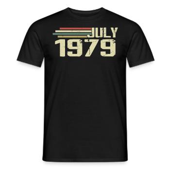 Geburtstag Juli 1979 Jahr 1979 Juli Jahrgang 1979 - Männer T-Shirt - Schwarz - Vorne - AI Model Male 178 light (178cm)