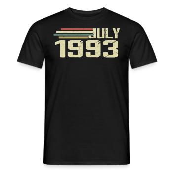 Geburtstag Juli 1993 Jahr 1993 Juli Jahrgang 1993 - Männer T-Shirt - Schwarz - Vorne - AI Model Male 178 light (178cm)