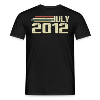 Birthday July 2012 Year 2012 July Year 2012 - Men's T-Shirt - black - Front - AI Model Male 178 light (178cm)