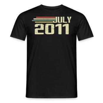 Geburtstag Juli 2011 Jahr 2011 Juli Jahrgang 2011 - Männer T-Shirt - Schwarz - Vorne - AI Model Male 178 light (178cm)
