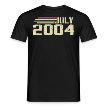 Birthday July 2004 Year 2004 July Year 2004 - Men's T-Shirt - black - Front - AI Model Male 178 light (178cm)