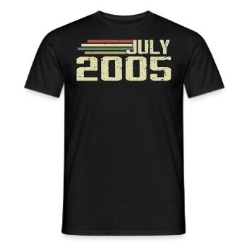 Birthday July 2005 Year 2005 July Year 2005 - Men's T-Shirt - black - Front - AI Model Male 178 light (178cm)