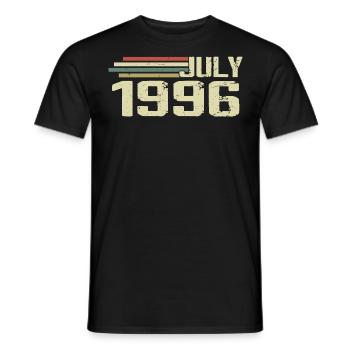 Birthday July 1996 Year 1996 July Vintage 1996 - Men's T-Shirt - black - Front - AI Model Male 178 light (178cm)