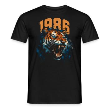 1986 - Year of the Tiger - Chinese Zodiac - Men's T-Shirt - black - Front - AI Model Male 178 light (178cm)