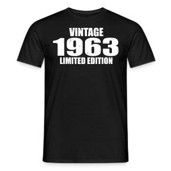 Vintage 1963 Birthday 1963 - Retro 1963 - Men's T-Shirt - black - Front - AI Model Male 178 light (178cm)