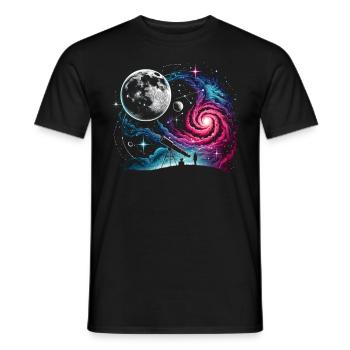 Télescope d’astronomie Espace - T-shirt homme - noir - Devant - AI Model Male 178 light (178cm)