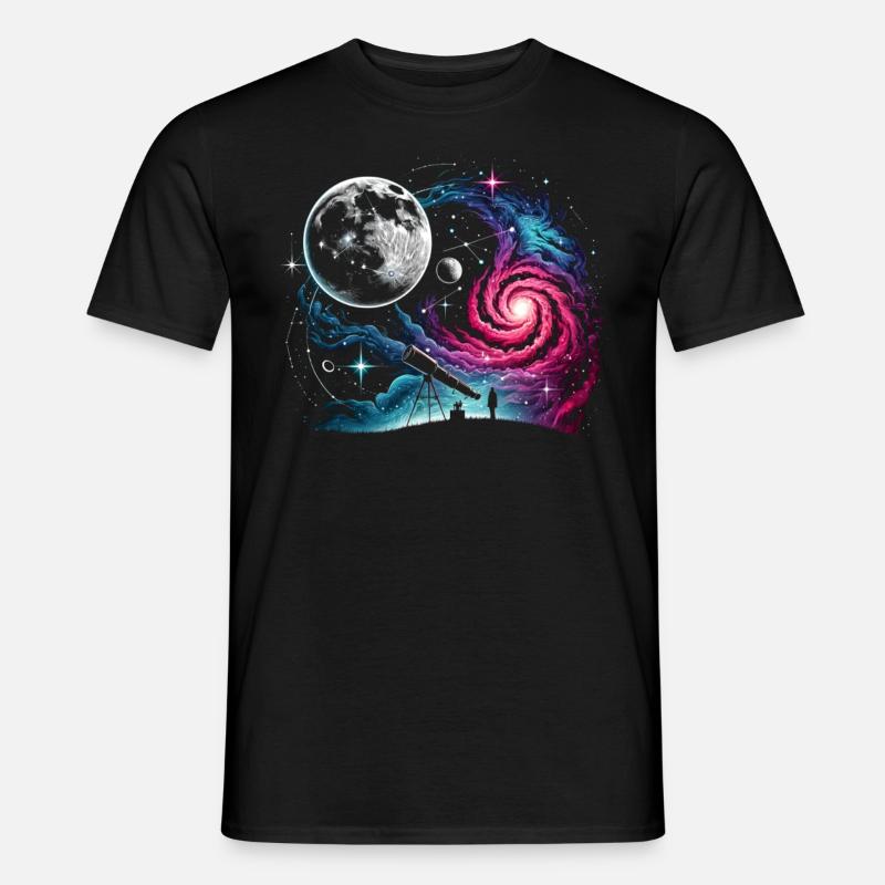 Telescopio astronomico Spazio - T-shirt uomo - nero