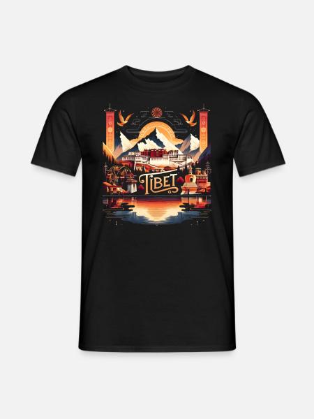 Tibet Lhasa Buddhistischer Tempel - Männer T-Shirt - Schwarz