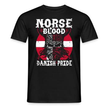 Danemark : Nordic Blood - Danish Pride - T-shirt homme - noir - Devant - AI Model Male 178 light (178cm)