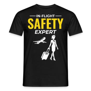 Flight Attendant Aviation Cabin Crew Air Hostess - Men's T-Shirt - black - Front - AI Model Male 178 light (178cm)